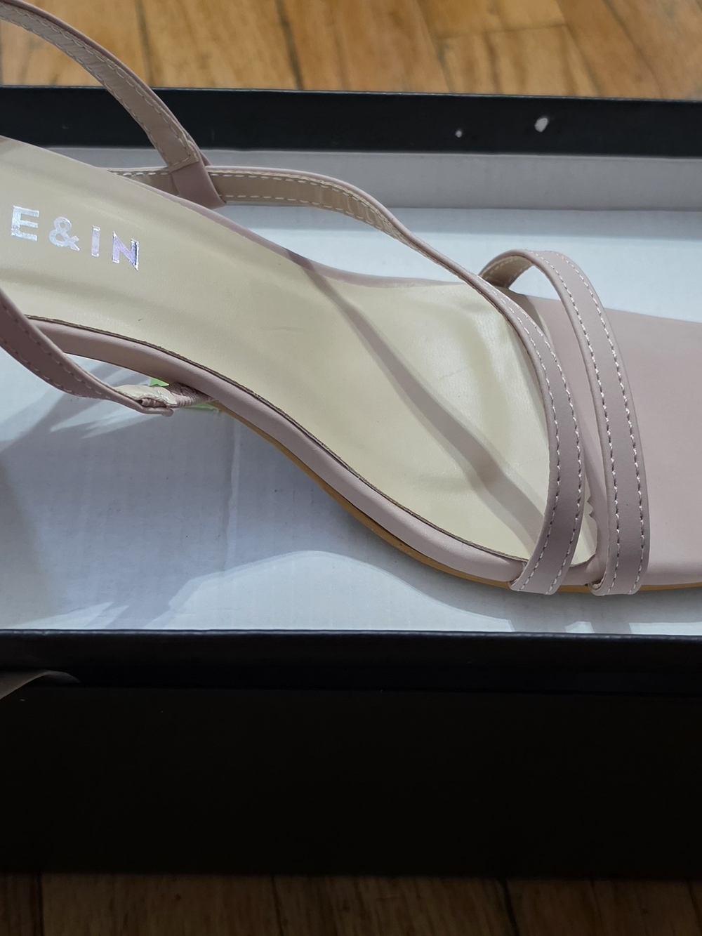 SHEIN Pale Pink Strappy Block Heel Sandals